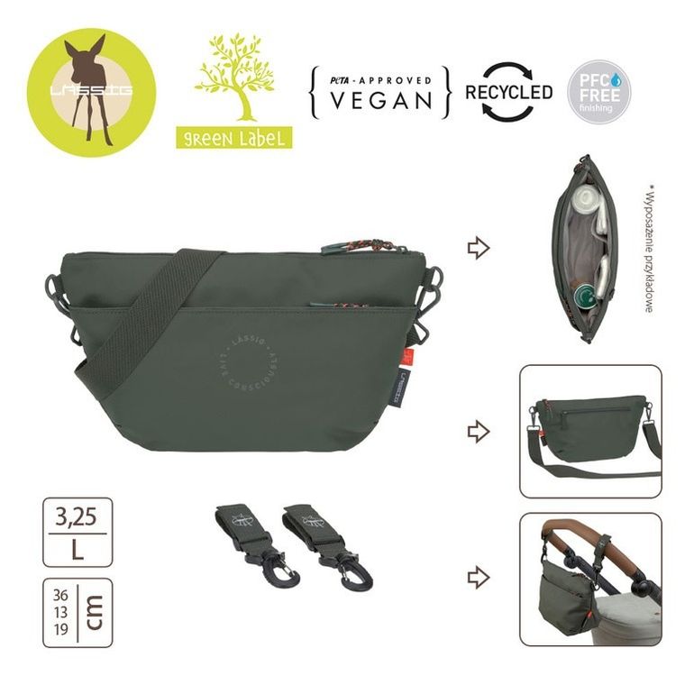 Lassig, Green Label, Buggy Bum Bag, torba dla mam, dark olive
