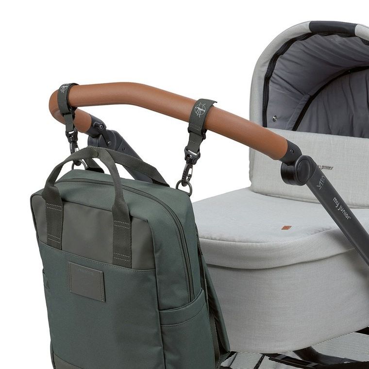 Lassig, Green Label, plecak dla mam z akcesoriami Vividal, kwadratowy, dark olive