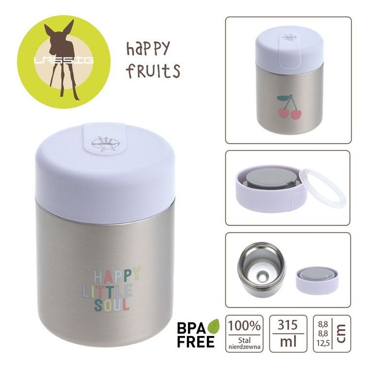 Lassig, Happy Fruits, Cherry, pojemnik, termos obiadowy, 315 ml