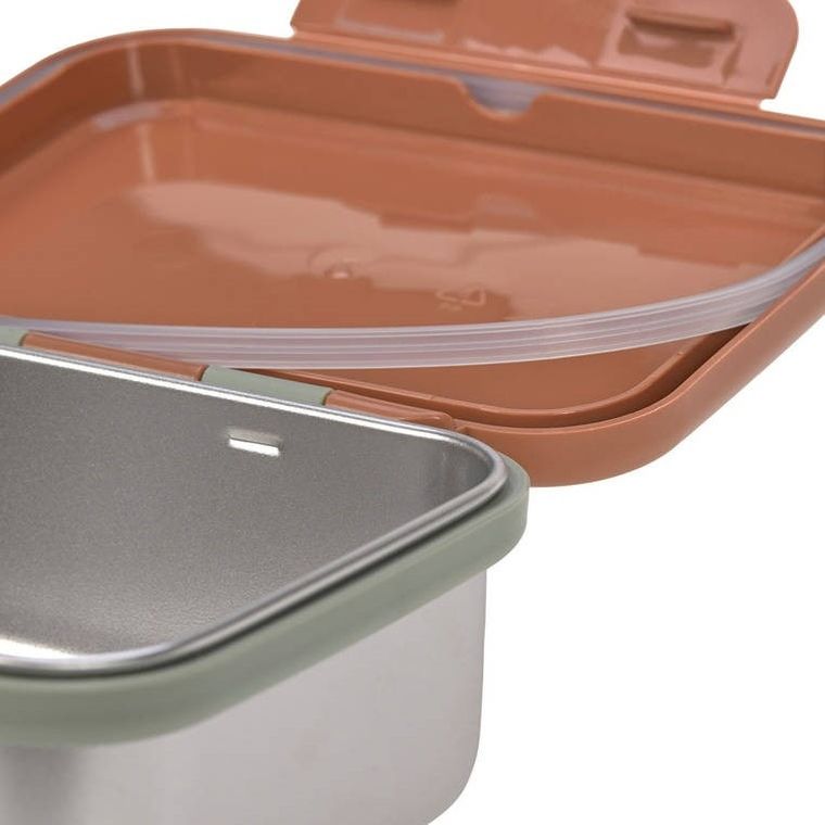 Lassig, Happy Prints, lunchbox ze stali nierdzewnej, karmelowy