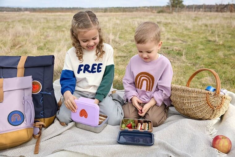 Lassig, Little Gang, lunchbox ze stali nierdzewnej, Smile Navy