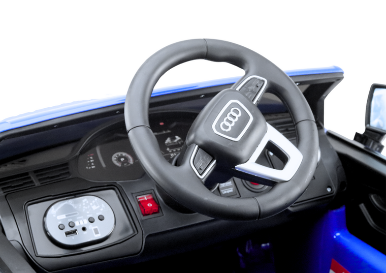 Lean Cars, Audi Q7, pojazd na akumulator, niebieski