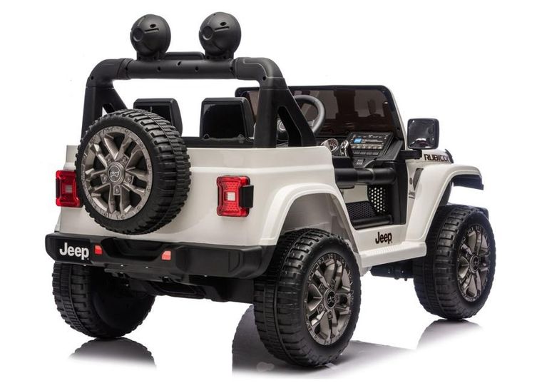 Lean Cars, Jeep Rubicon, pojazd na akumulator 4-4, DK-JWR556 4-200W 24V, biały