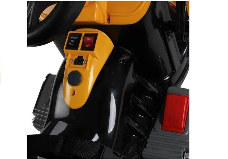 Lean Cars, koparka, pojazd na akumulator, pomarańczowy