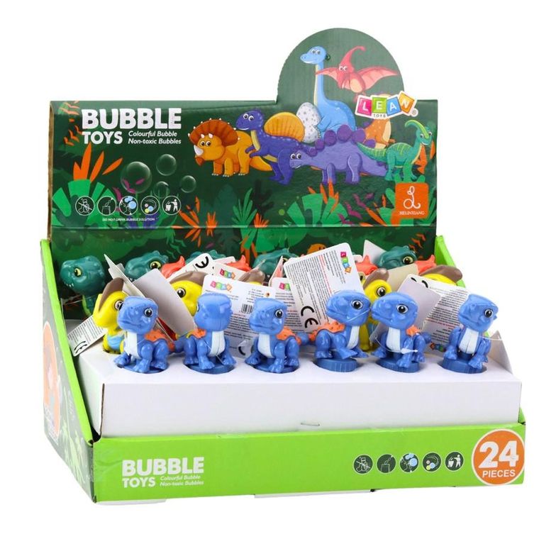 Lean Toys, bańki mydlane, ruchomy dinozaur, 14 cm, 1 szt.