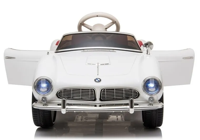 Lean Toys, BMW Retro, pojazd na akumulator, biały