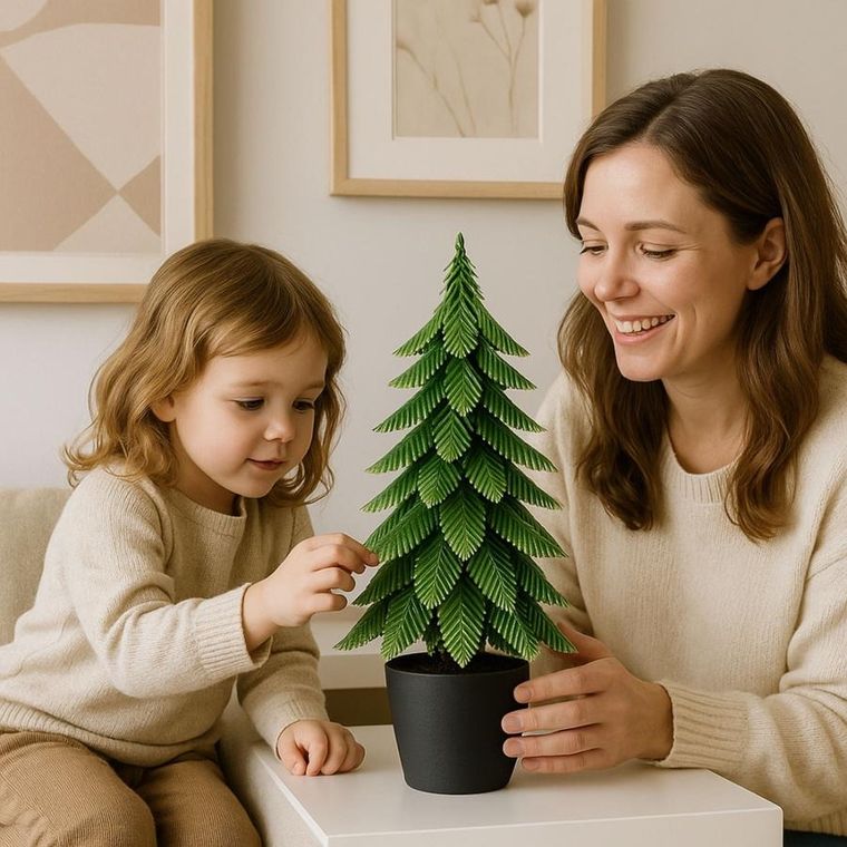 Lean Toys, choinka ozdobna, srebrne wykończenie, 22-10 cm