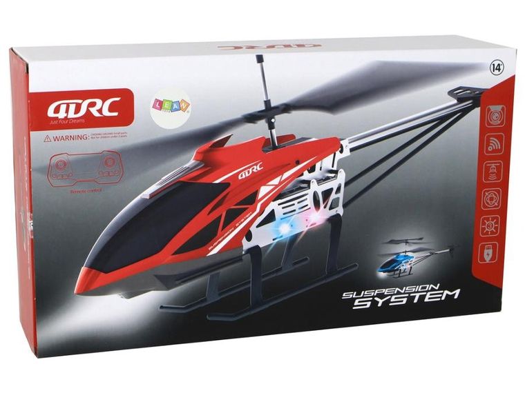 Lean Toys, helikopter zdalnie sterowany, czerwony, 70 cm