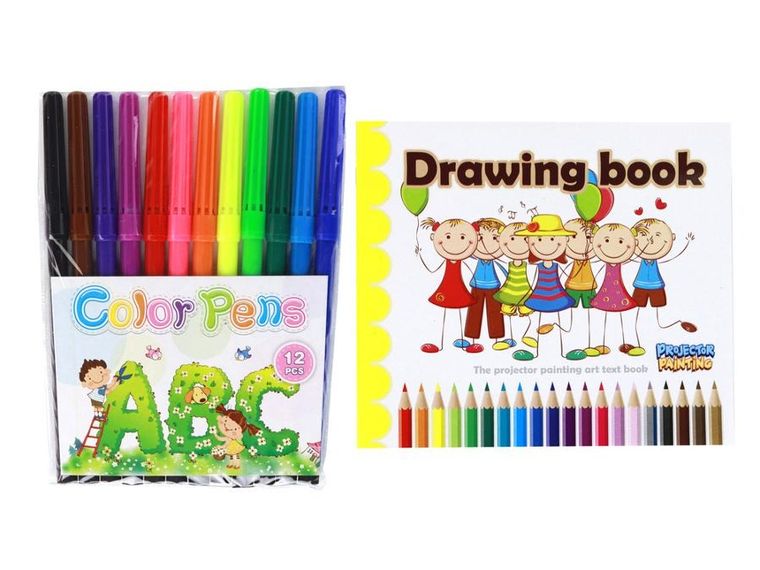 Lean Toys, jednorożec, stolik z projektorem, różowy