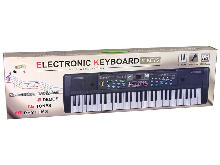 Lean Toys, keyboard MQ-6112 M+ mikrofon i uchwyt na nuty