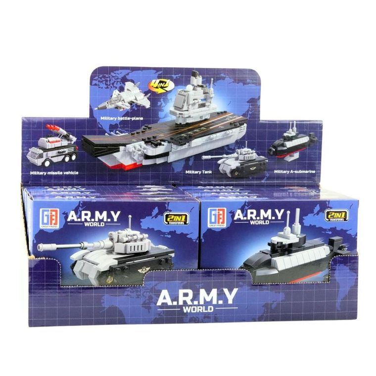 Lean Toys, klocki konstrukcyjne, Armia Wojsko Militarne Środki Transportu Robot, 2w1