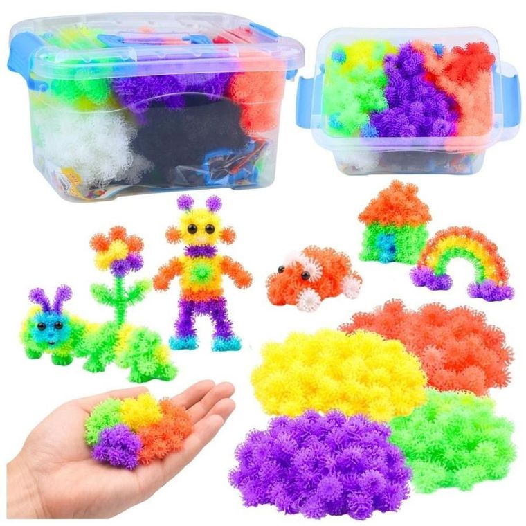 Lean Toys, klocki konstrukcyjne na rzepy, 836 elementów