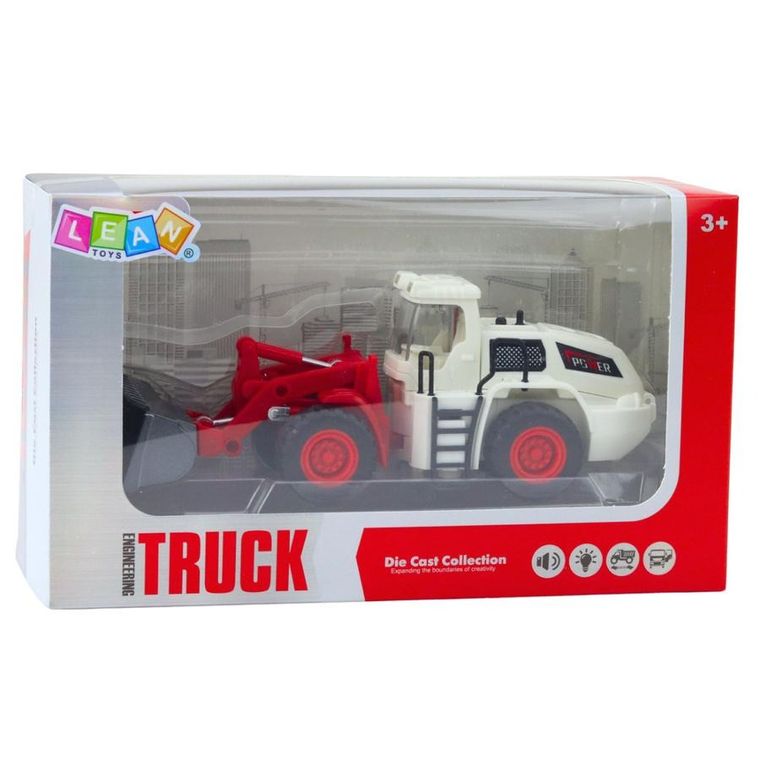 Lean Toys, koparka spychacz, interaktywny pojazd budowlany