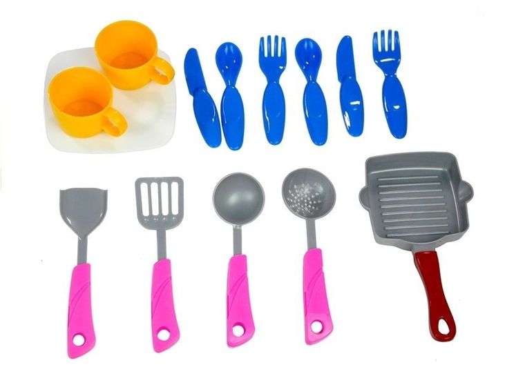 Lean Toys, kuchenka i zlewozmywak, zestaw z akcesoriami