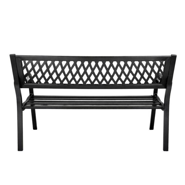 Lean Toys, ławka ogrodowa, metalowa, czarna, 120 cm