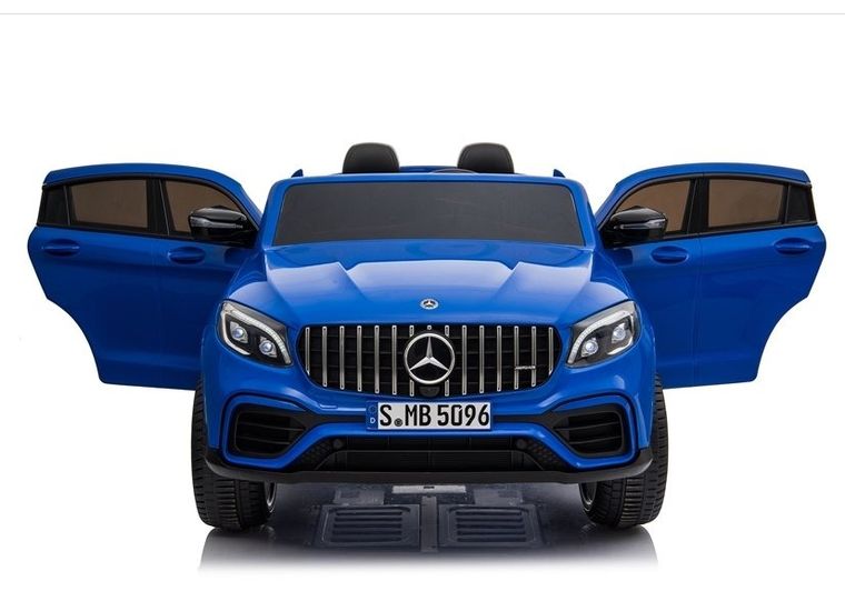Lean Toys, Mercedes-Benz GLC 63S, pojazd na akumulator, niebieski lakierowany