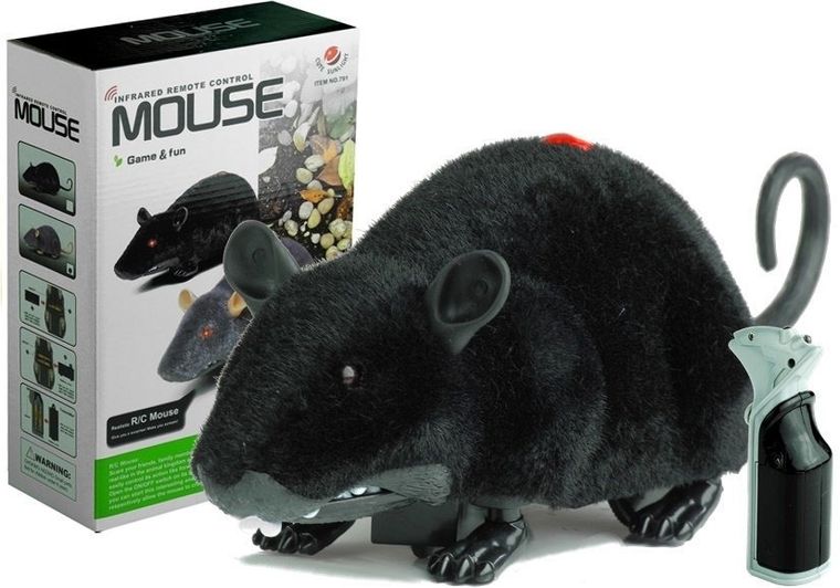Lean Toys, mysz zdalnie sterowana, czarna