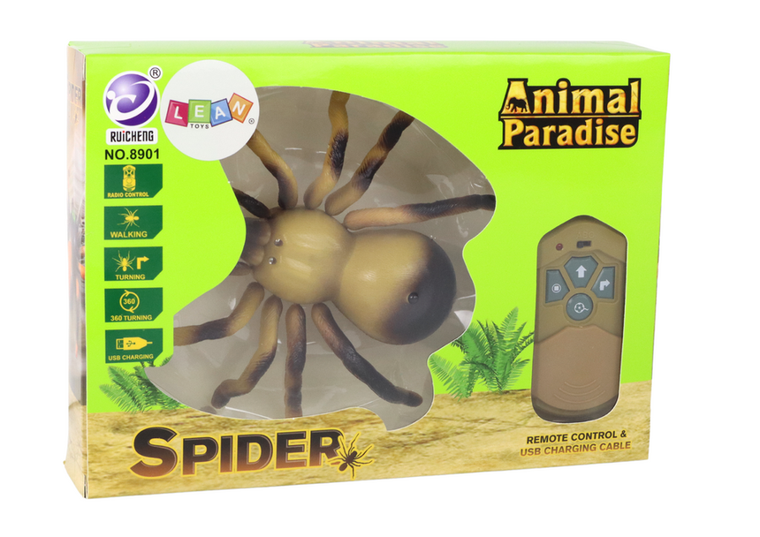 Lean Toys, pająk tarantula, zdalnie sterowany, żółty