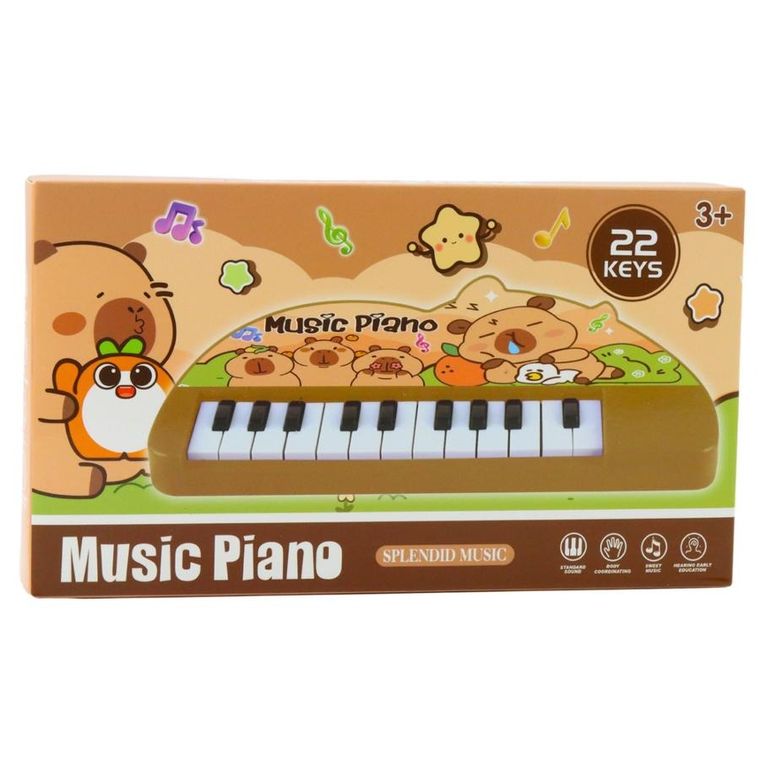 Lean Toys, pianinko muzyczne, kapibara, mini keyboard, 22 klawisze