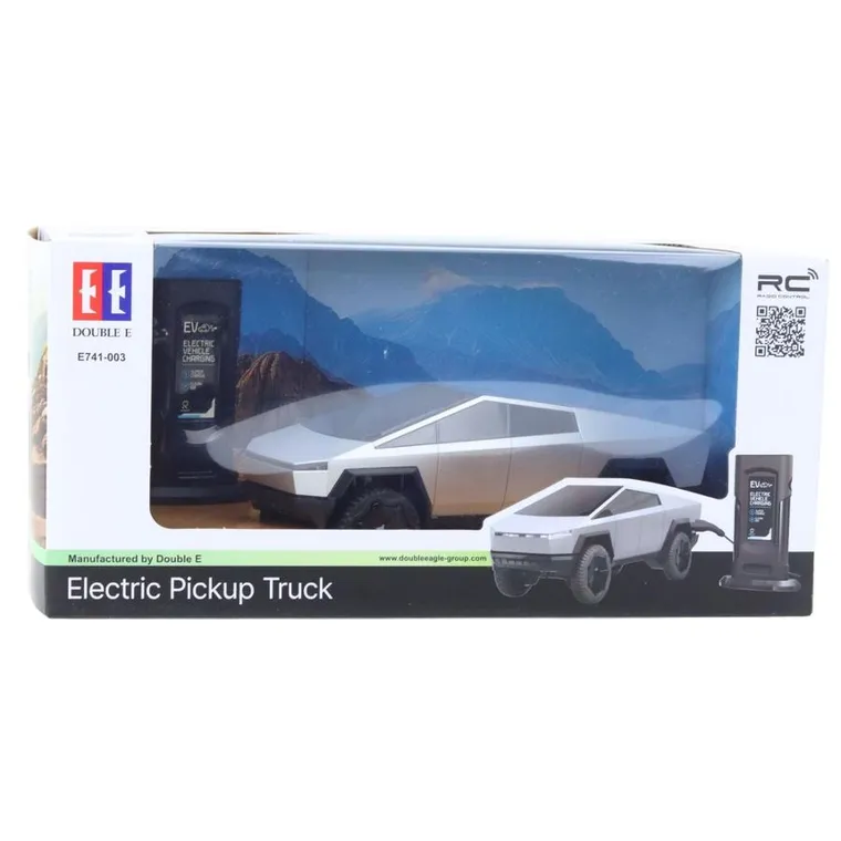 Lean Toys, pickup truck, pojazd zdalnie sterowany, LED, srebrny