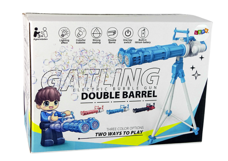 Lean Toys, pistolet do baniek mydlanych na statywie