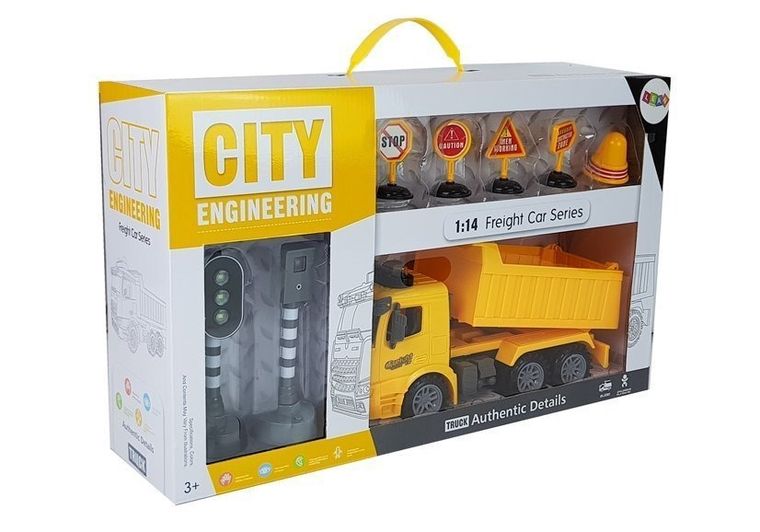 Lean Toys, Plac budowy, zestaw, wywrotka ze światłem i dźwiękiem