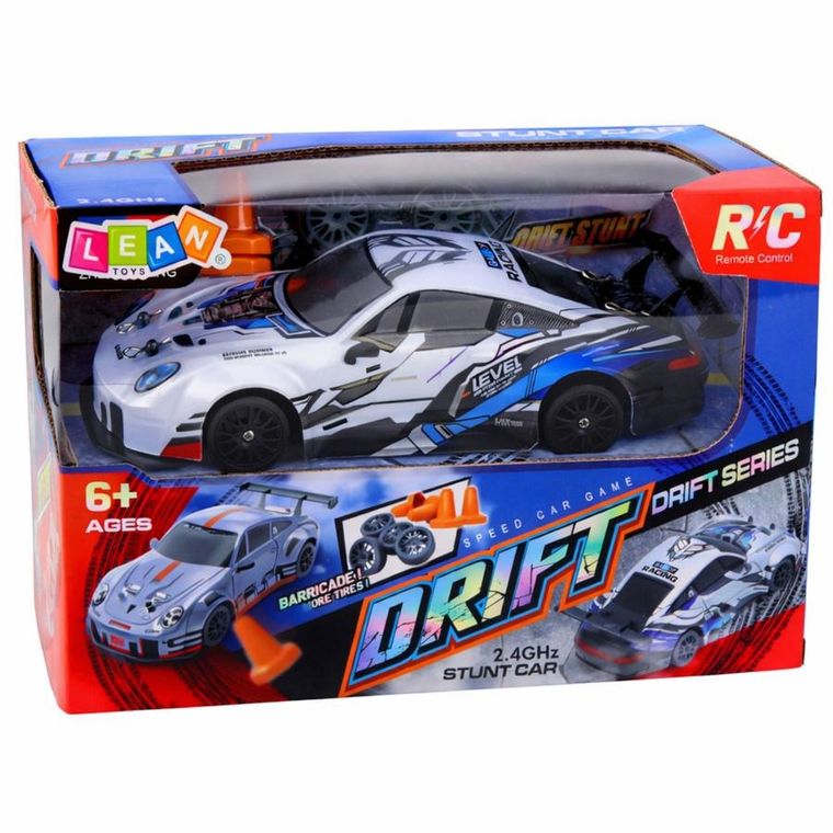 Lean Toys, pojazd do driftu zdalnie sterowany, wymienne koła, niebieski, 1:24