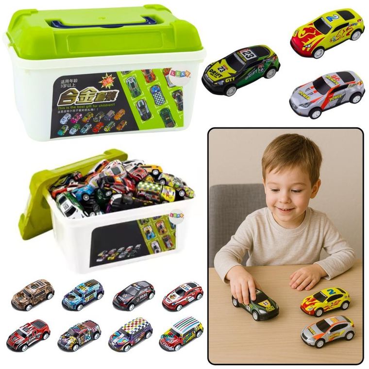 Lean Toys, resoraki, pojazdy w walizce, 30 szt.