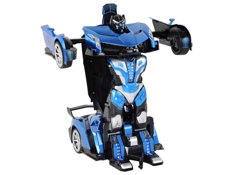 Lean Toys, samochód robot, transformer, sterowany gestami, niebieski, 1:10