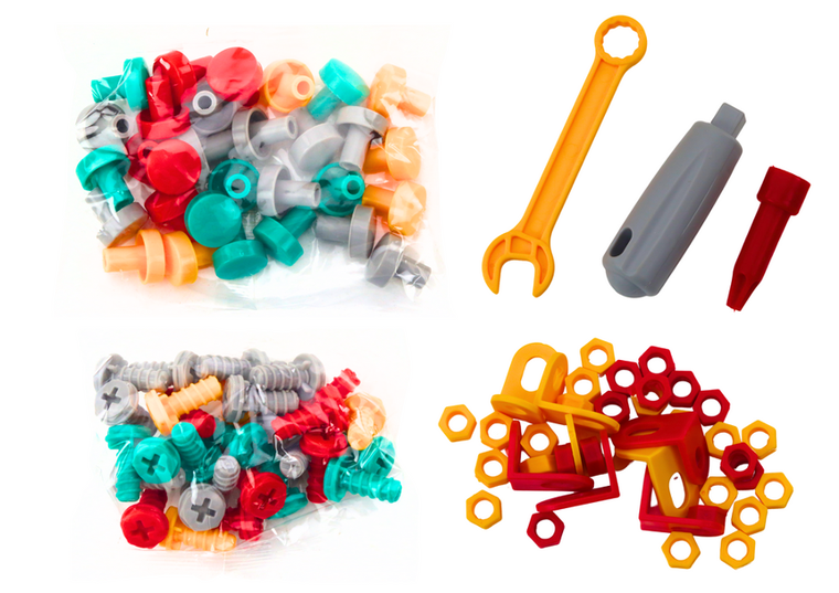 Lean Toys, stolik wielofunkcyjny 4w1, niebieski