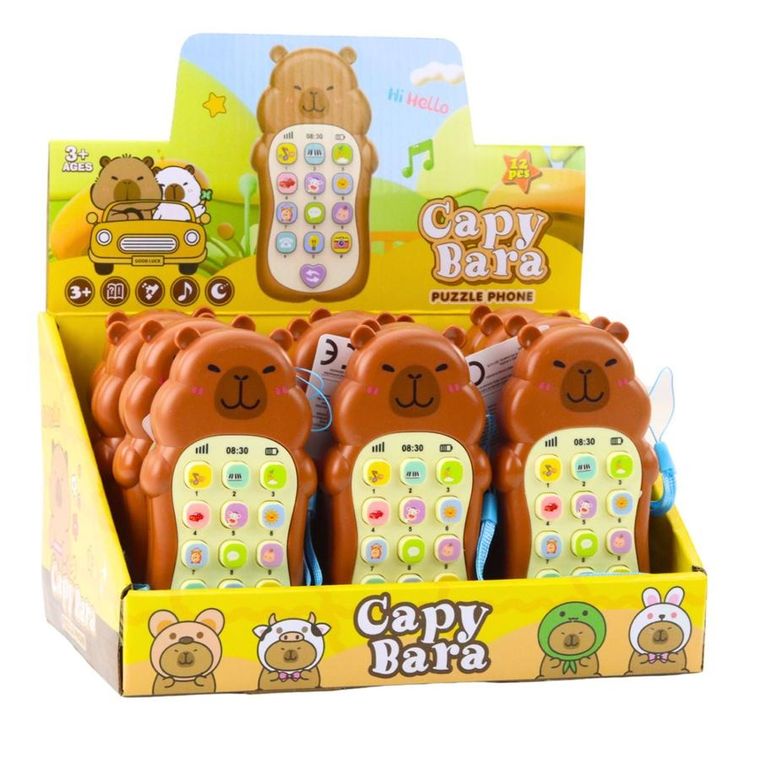 Lean Toys, telefon, zabawka interaktywna, kapibara, 1 szt.
