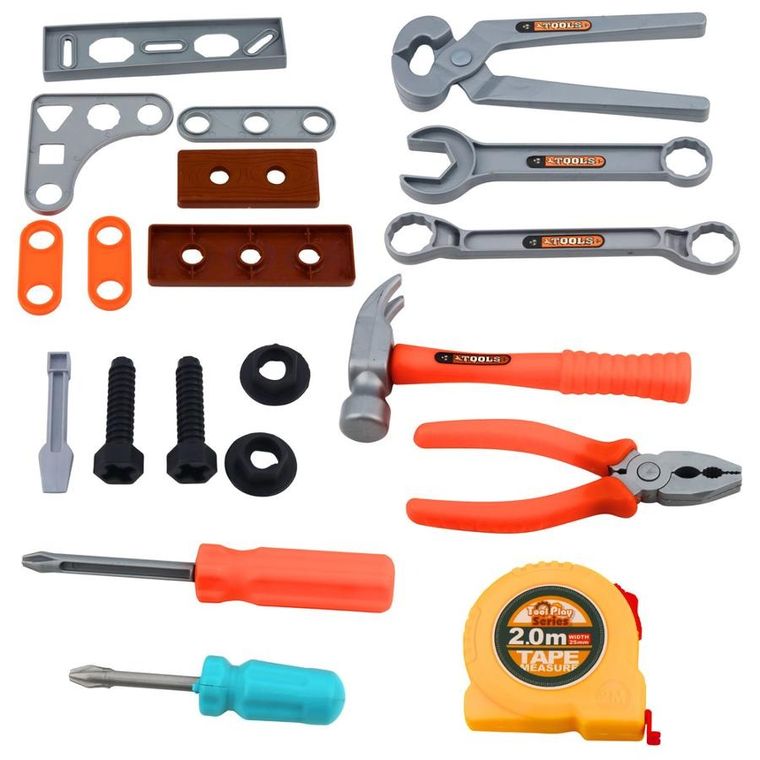 Lean Toys, zestaw majsterkowicza, piła łańcuchowa z akcesoriami, interaktywna