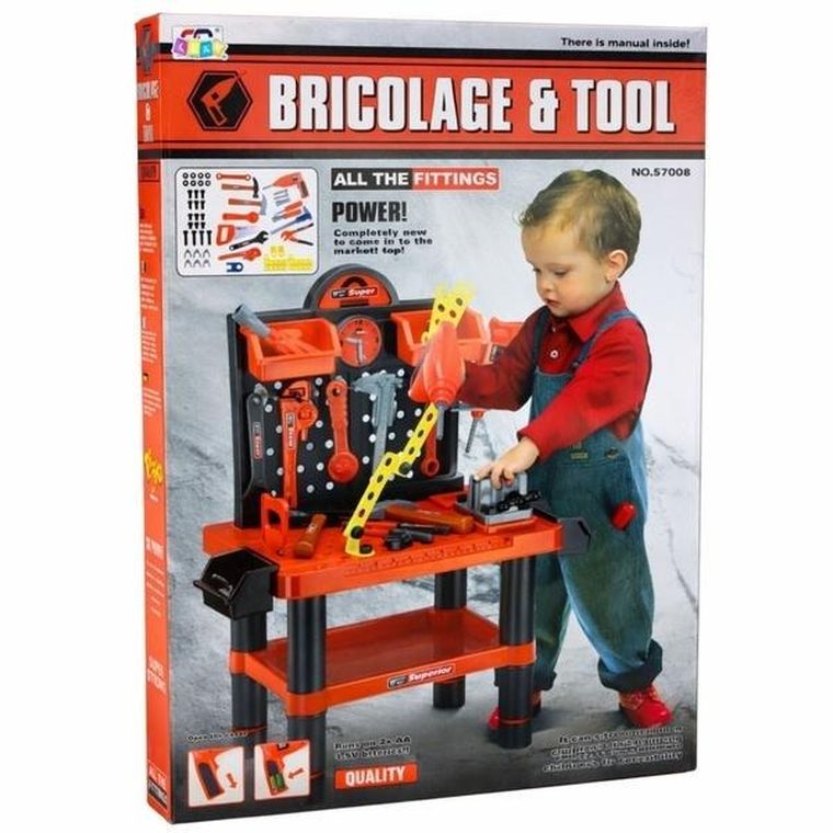 Lean Toys, zestaw majsterkowicza, stolik z narzędziami, 70 cm