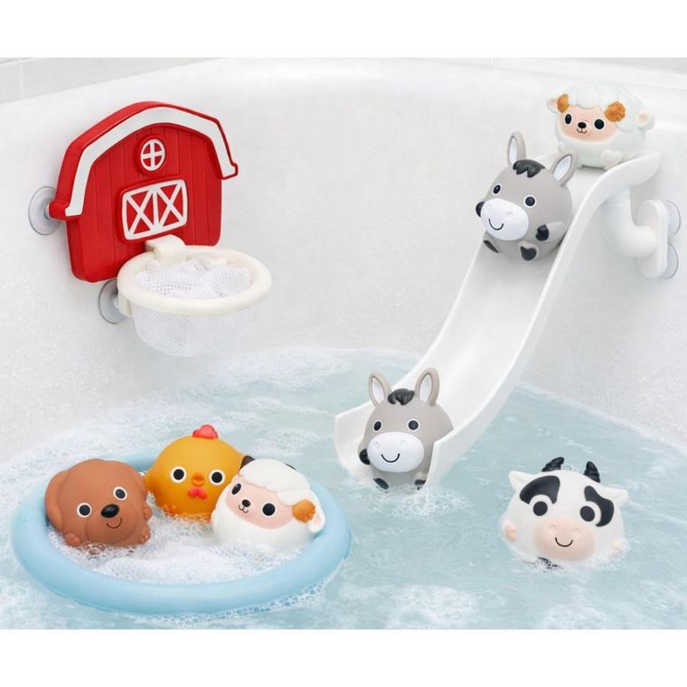 Lean Toys, zwierzątka domowe, zjeżdżalnia, zabawki do kąpieli, 10 elementów