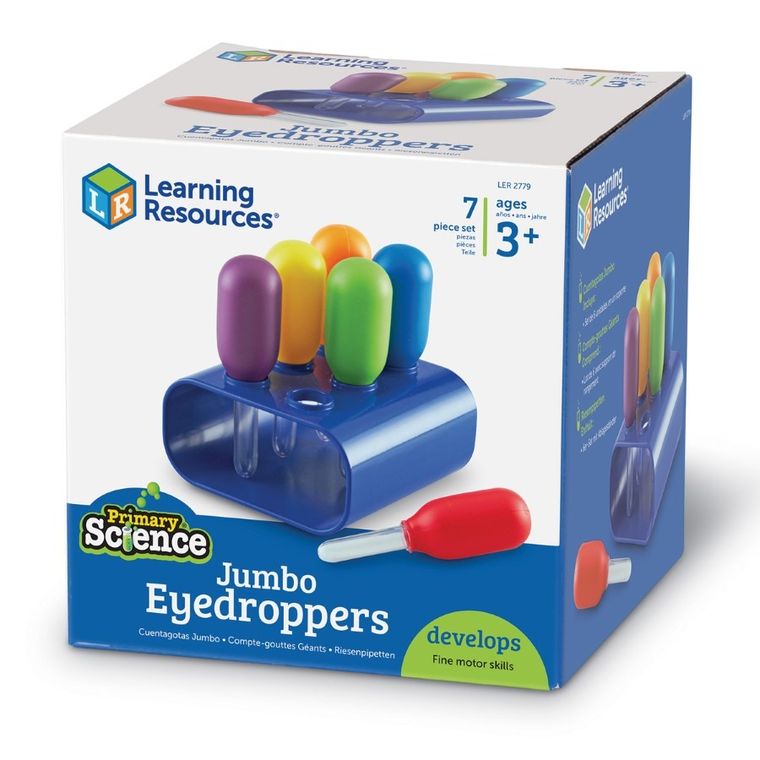 Learning Resources, Zakraplacze, zestaw pipetek dla dzieci, 6 szt.