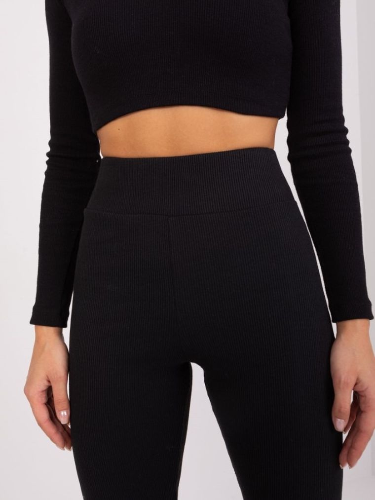 Legginsy damskie, czarne, Rue Paris