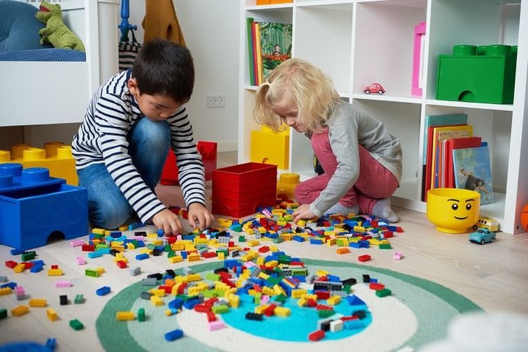 LEGO, Brick 2, pojemnik klocek, żółty