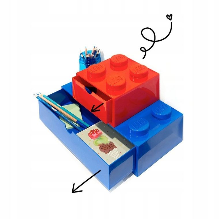 LEGO, Brick 4, pojemnik klocek z szufladą, czarny