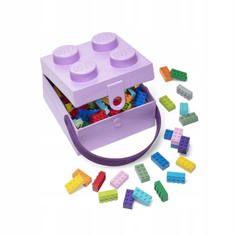 LEGO, Brick 4, pojemnik klocek z uchwytem, fioletowy