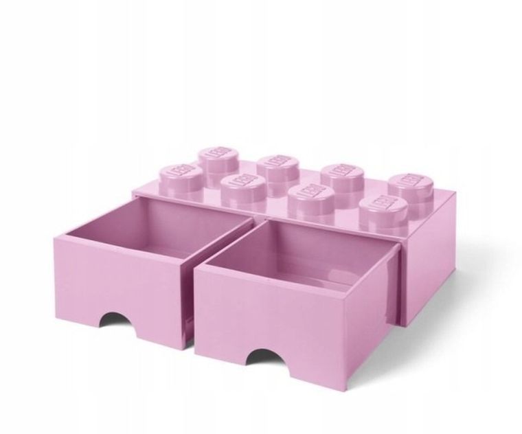 LEGO, Brick 8, pojemnik klocek z dwoma szufladami, różowy