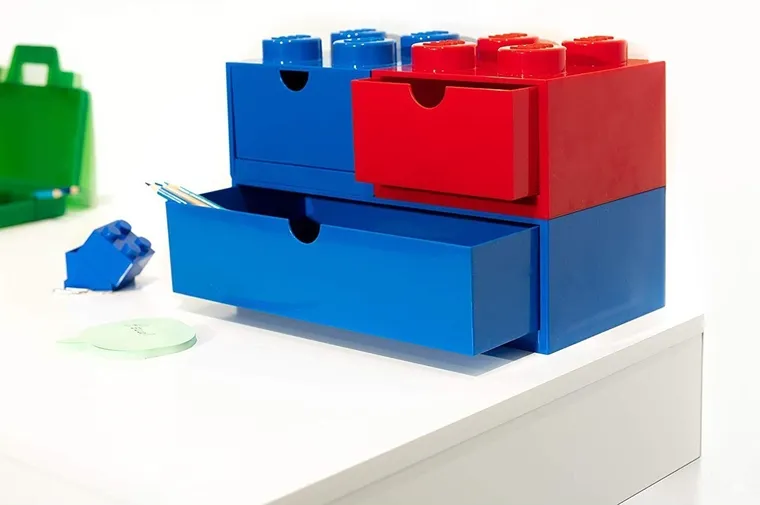 LEGO, Brick 8, pojemnik klocek z szufladą, jasny szary