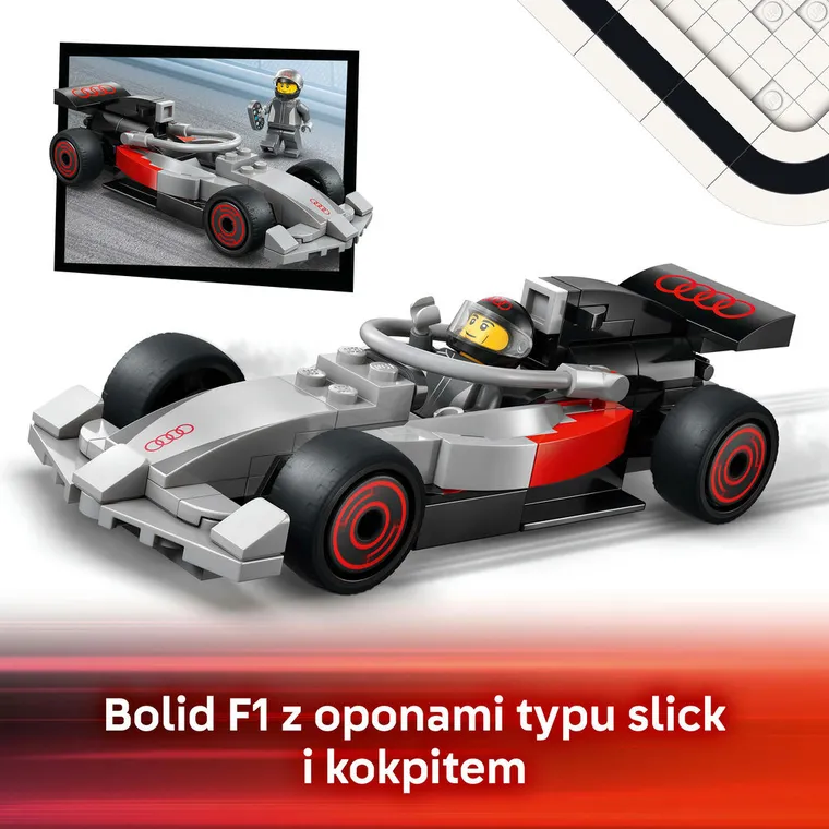 LEGO City, Ciężarówka F1 z bolidem Audi F1, 60493