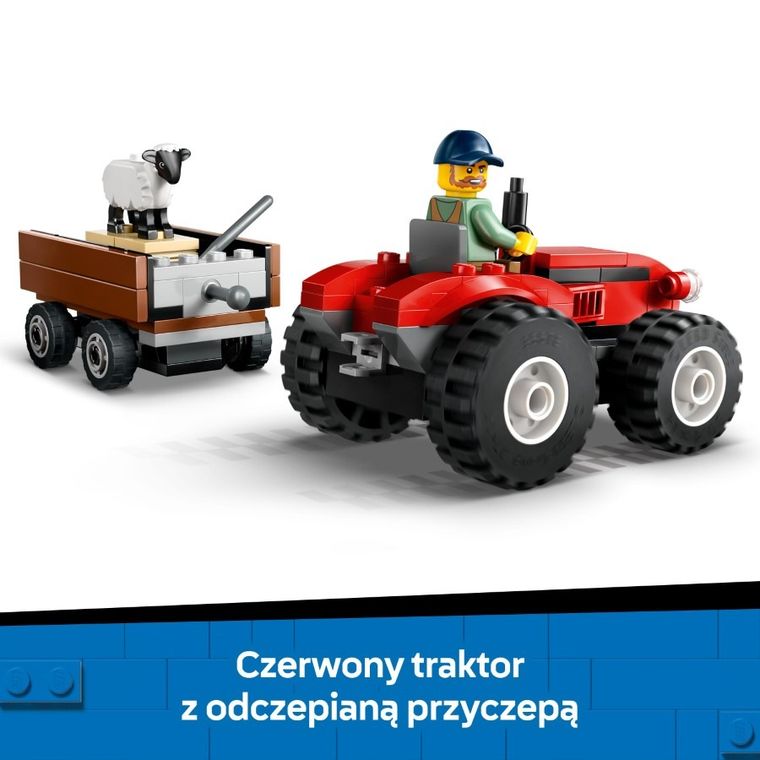 LEGO City, Czerwony traktor z przyczepą i owcą, 60461
