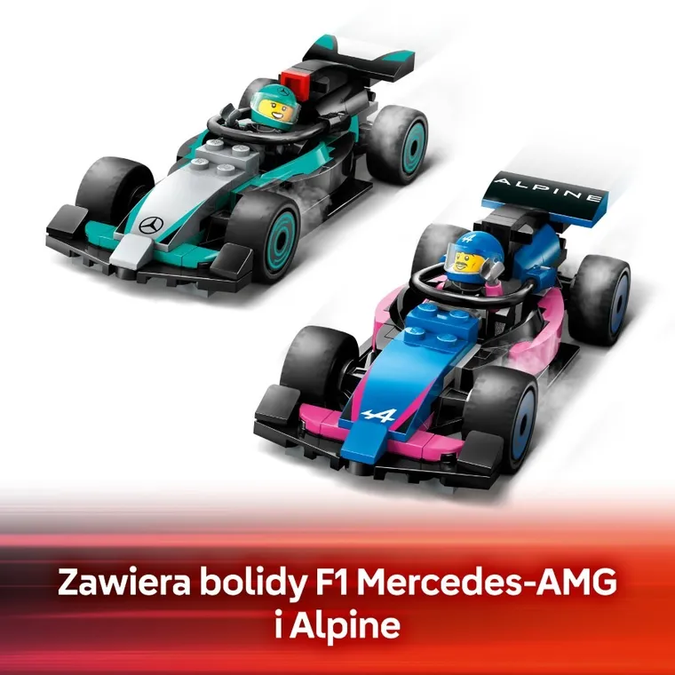 LEGO City, F1 Garaż i bolidy Mercedes-AMG i Alpine, 60444