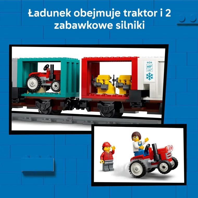 LEGO City, Portowy pociąg towarowy, dźwig i ciężarówka, 60509