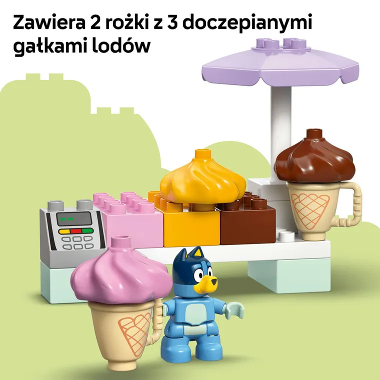 LEGO DUPLO Bluey, Wyprawa po lody z Blue, 10458