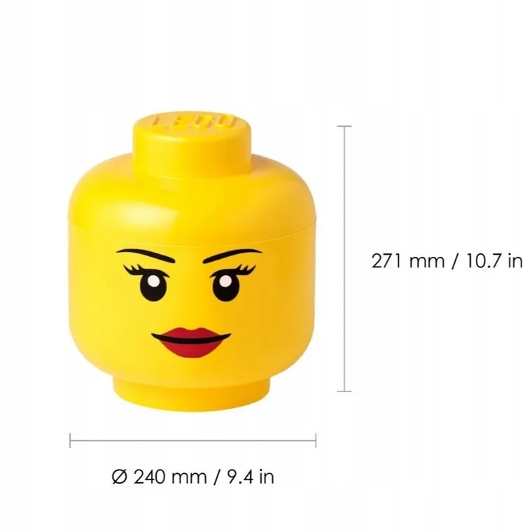 LEGO, duża głowa, pojemnik do przechowywania, girl, rozmiar L, 8,5l