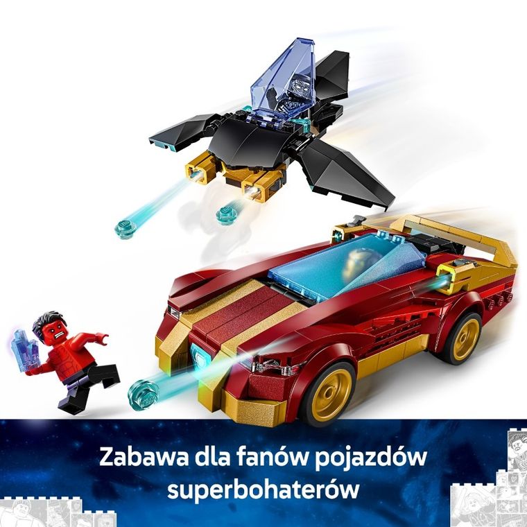 LEGO Marvel, Auto Iron Mana i Czarna Pantera kontra Czerwony Hulk, 76310