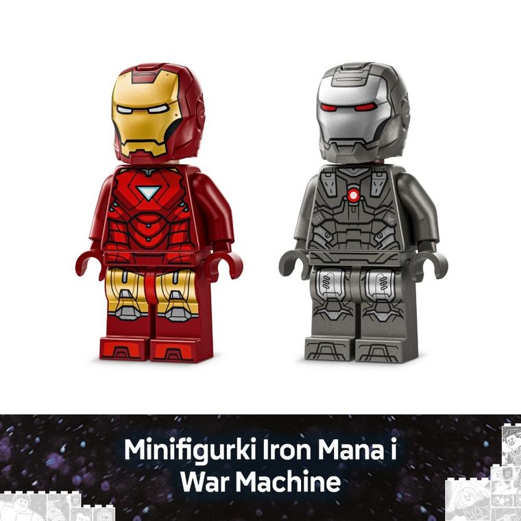 LEGO Marvel, Iron Man i War Machine kontra drony Hammera, 76320
