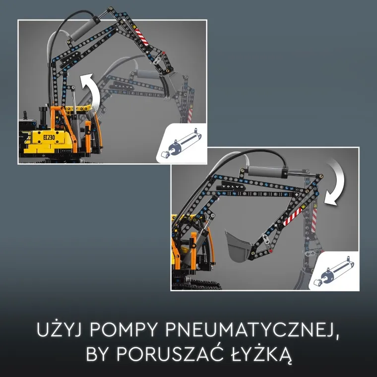 LEGO Technic, Ciężarówka Volvo FMX i koparka EC230 Electric, 42175